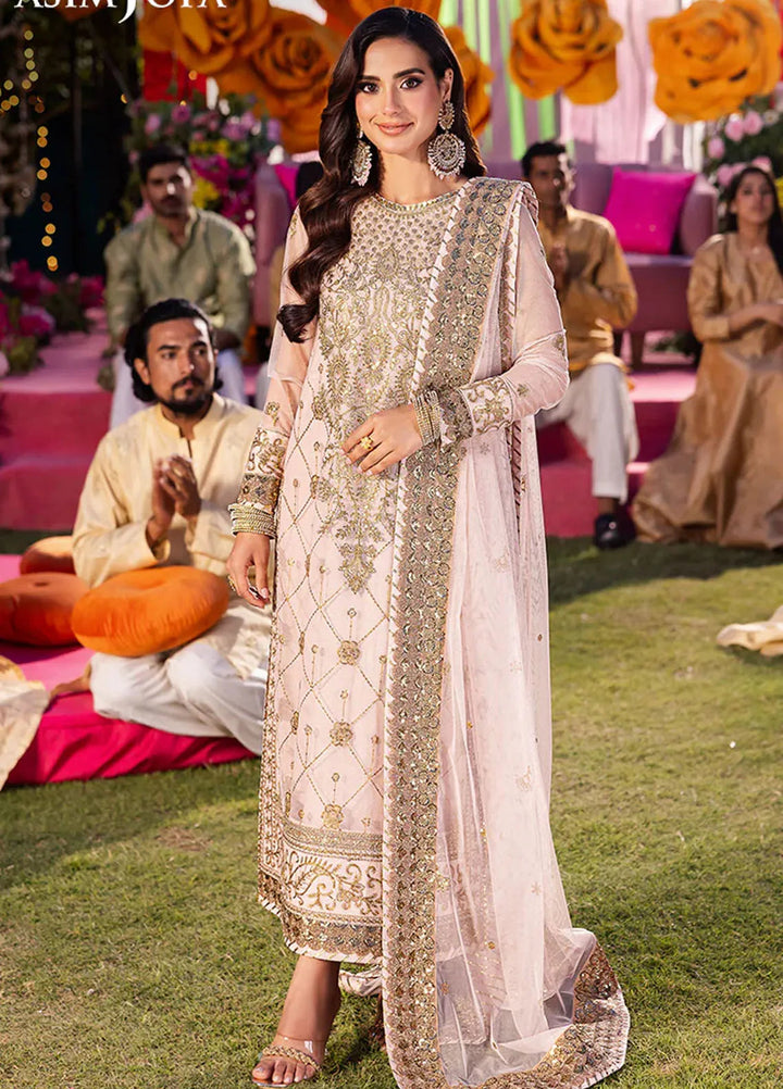 Jag Mag By Asim Jofa Embroidered Net Suit Unstitched 3 Piece AJ24J AJMJ-05 - Festive Collection
