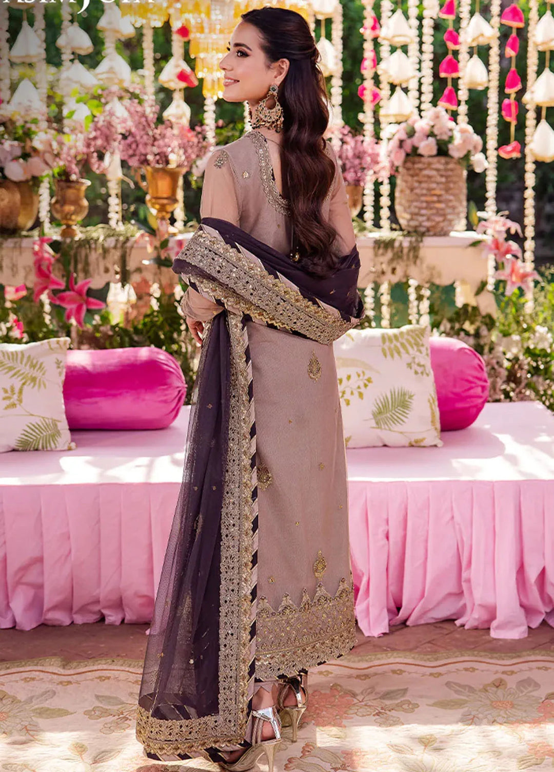 Jag Mag By Asim Jofa Embroidered Net Suit Unstitched 3 Piece AJ24J AJMJ-06 - Festive Collection