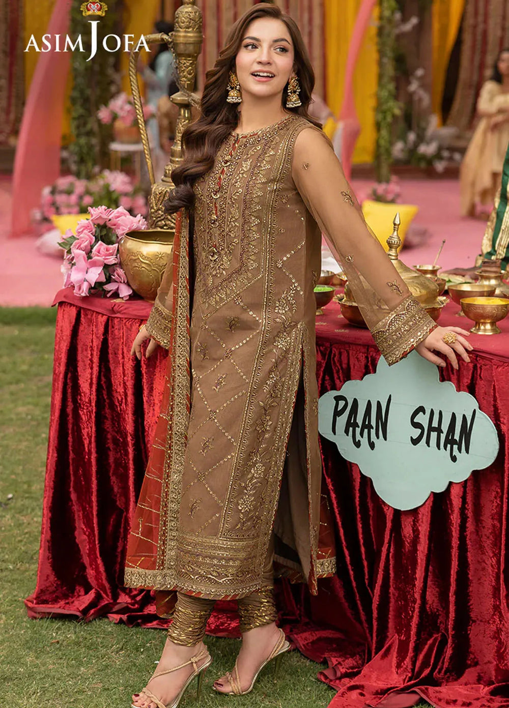 Jag Mag By Asim Jofa Embroidered Net Suit Unstitched 3 Piece AJ24J AJMJ-10 - Festive Collection
