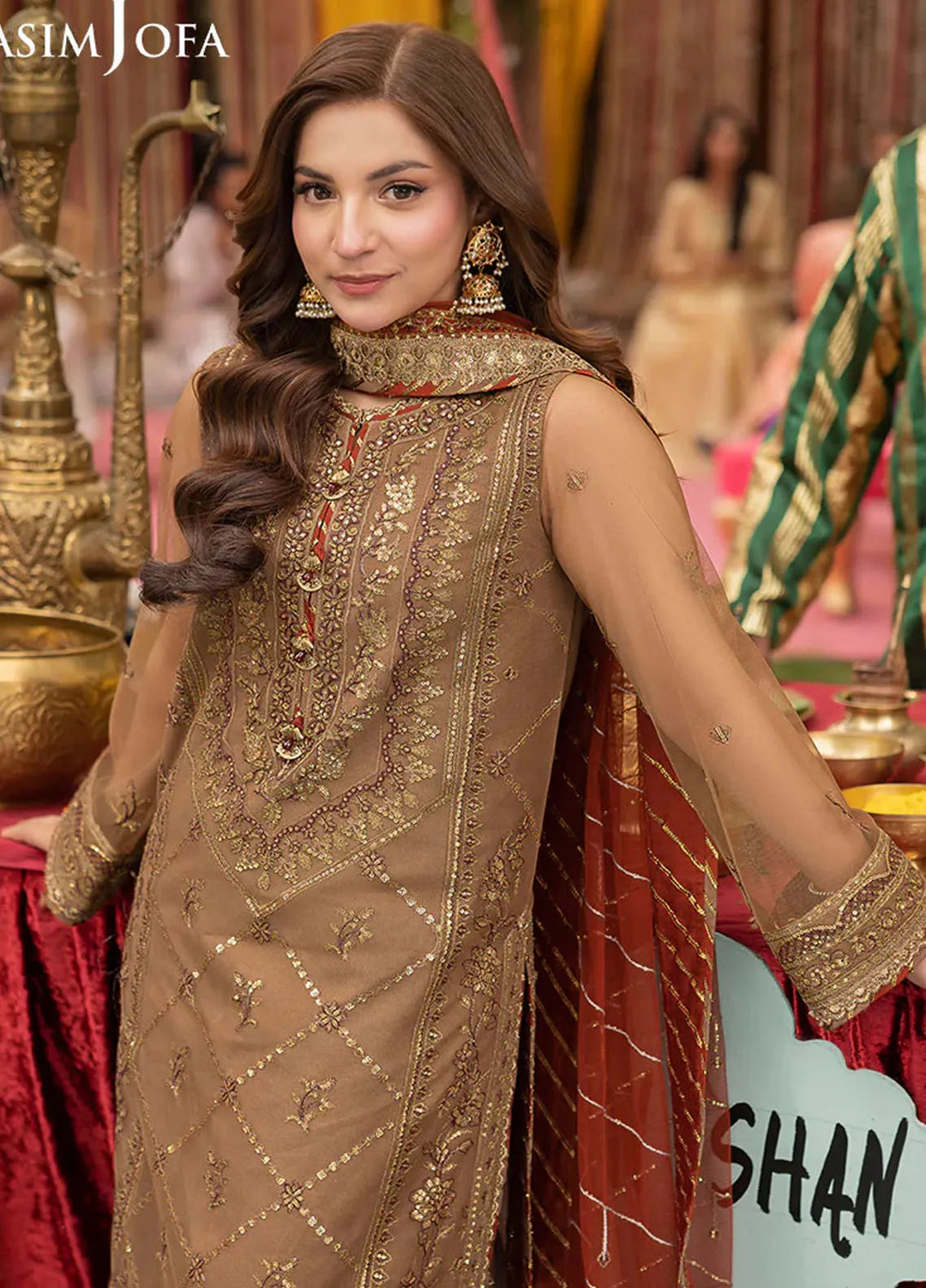 Jag Mag By Asim Jofa Embroidered Net Suit Unstitched 3 Piece AJ24J AJMJ-10 - Festive Collection