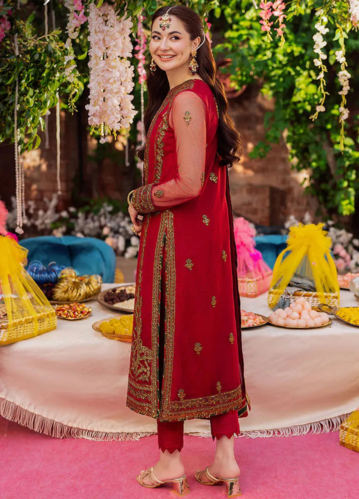 Jag Mag By Asim Jofa Embroidered Net Suit Unstitched 3 Piece AJ24J AJMJ-13 - Festive Collection