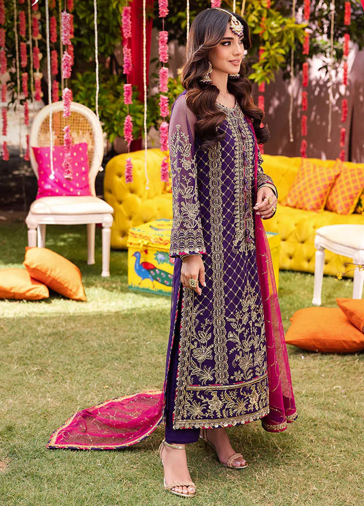 Jag Mag By Asim Jofa Embroidered Net Suit Unstitched 3 Piece AJ24J AJMJ-14 - Festive Collection