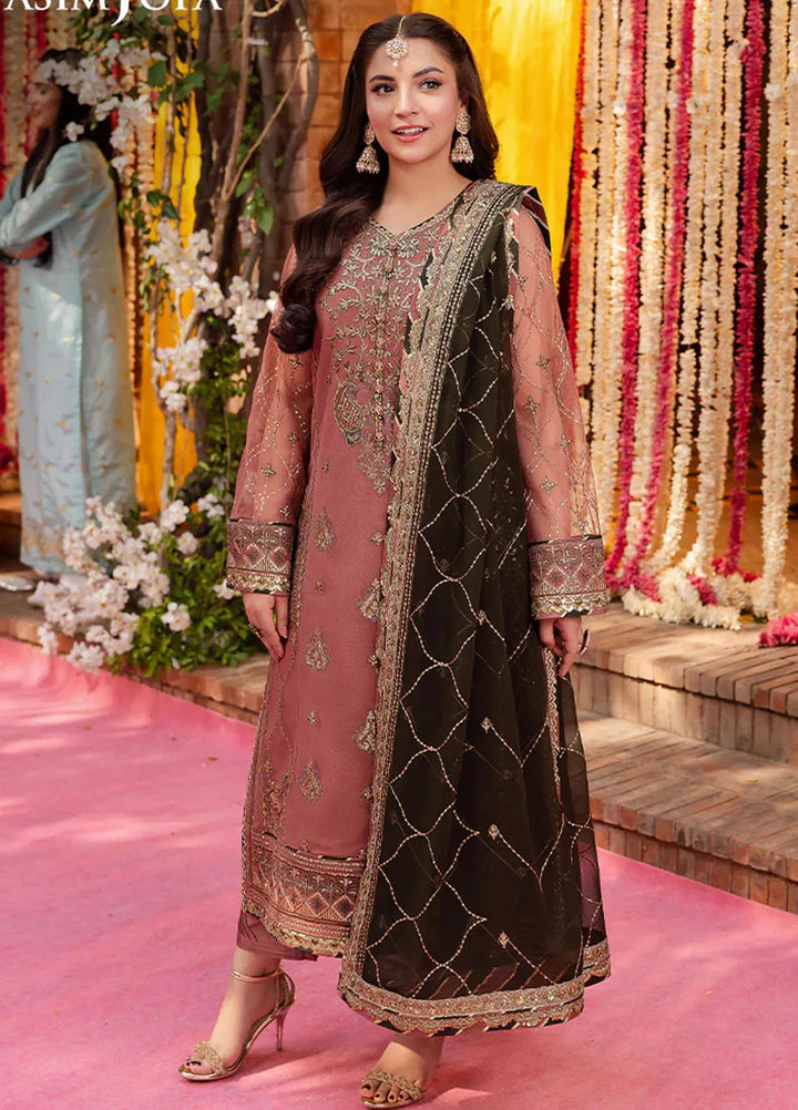 Jag Mag By Asim Jofa Embroidered Net Suit Unstitched 3 Piece AJ24J AJMJ-17 - Festive Collection