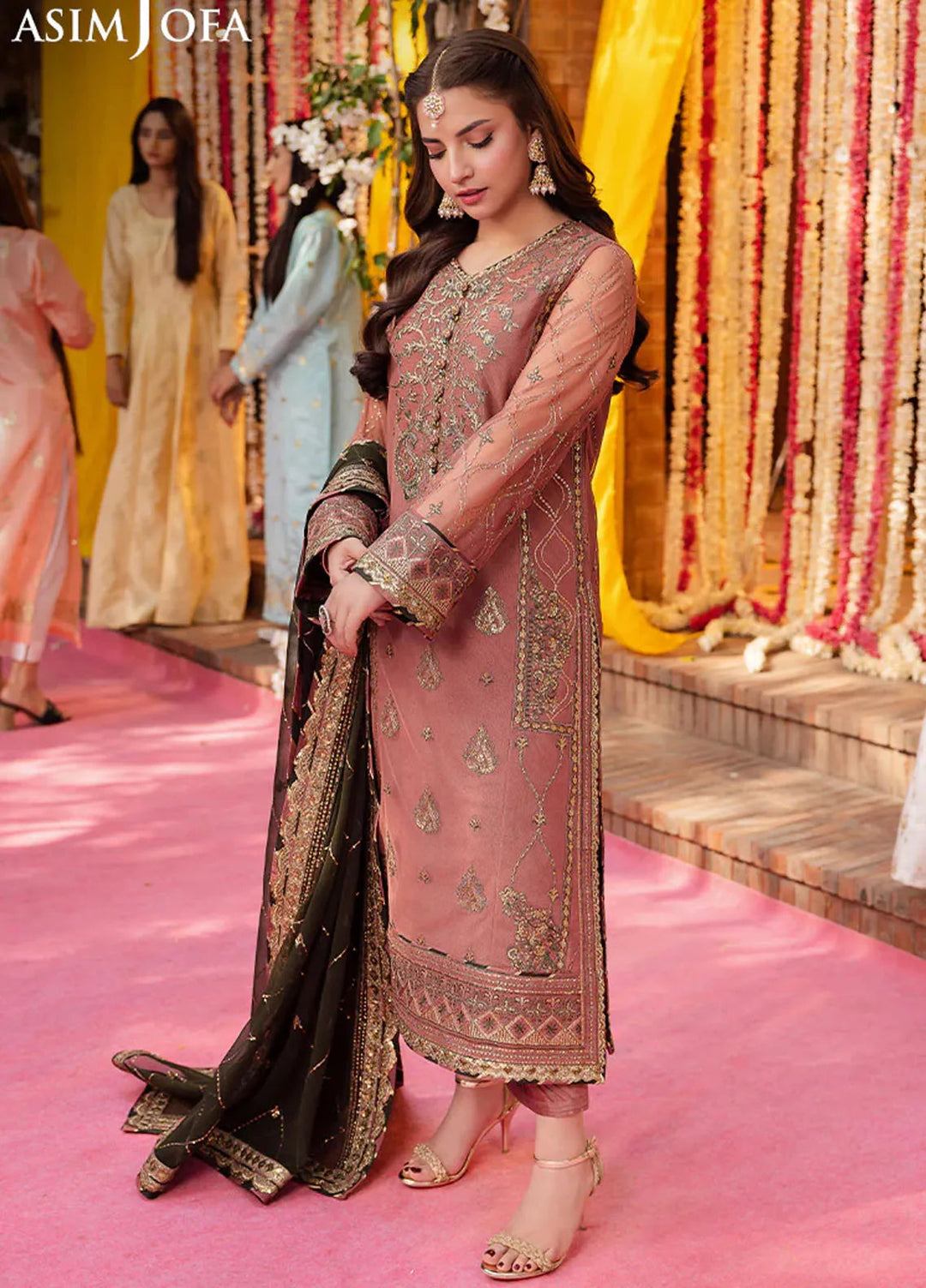 Jag Mag By Asim Jofa Embroidered Net Suit Unstitched 3 Piece AJ24J AJMJ-17 - Festive Collection