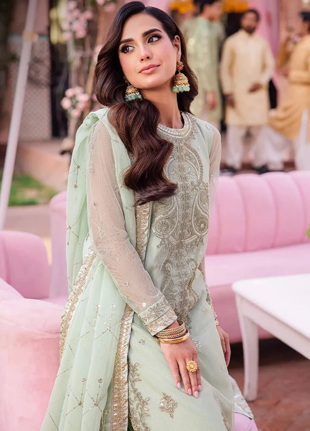 Jag Mag By Asim Jofa Embroidered Net Suit Unstitched 3 Piece AJ24J AJMJ-18 - Festive Collection