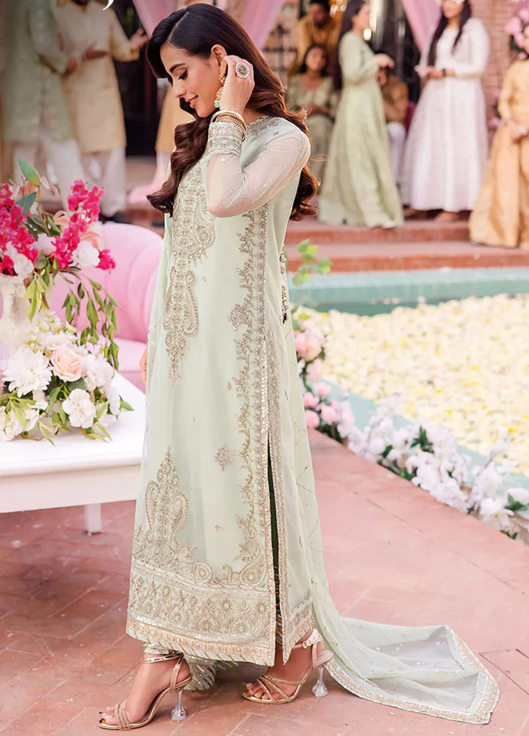 Jag Mag By Asim Jofa Embroidered Net Suit Unstitched 3 Piece AJ24J AJMJ-18 - Festive Collection