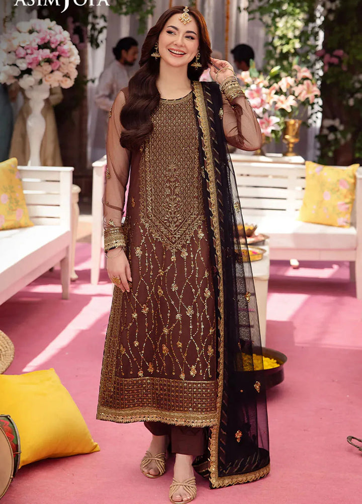 Jag Mag By Asim Jofa Embroidered Net Suit Unstitched 3 Piece AJ24J AJMJ-24 - Festive Collection
