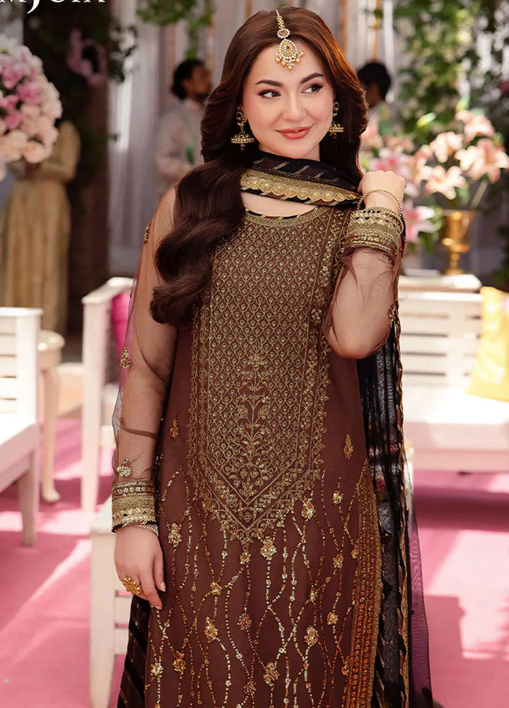 Jag Mag By Asim Jofa Embroidered Net Suit Unstitched 3 Piece AJ24J AJMJ-24 - Festive Collection