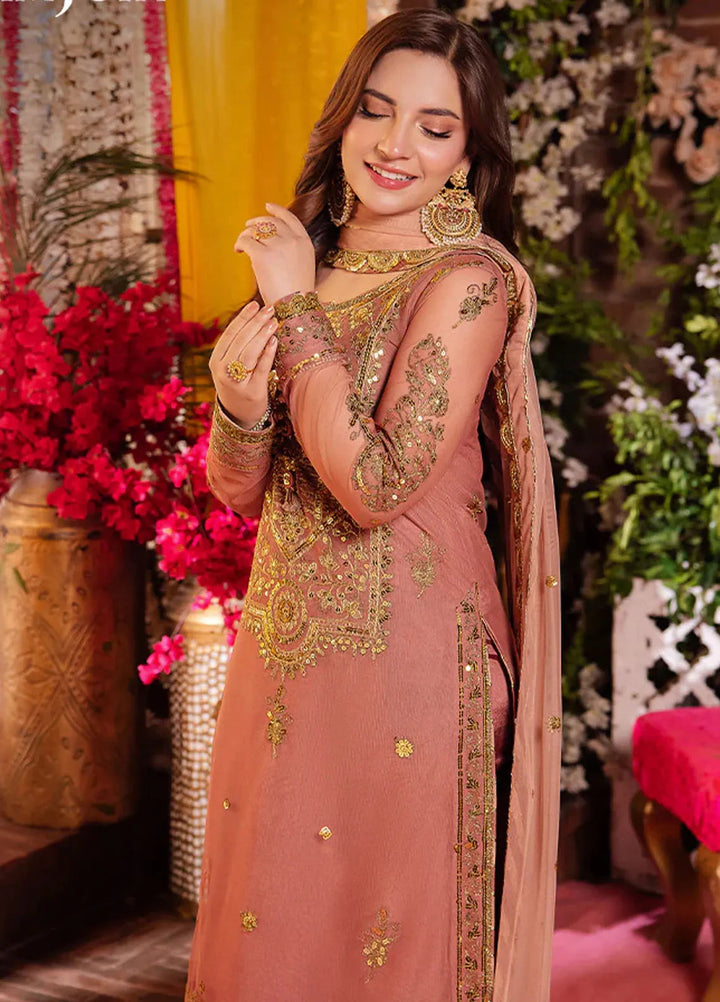 Jag Mag By Asim Jofa Embroidered Net Suit Unstitched 3 Piece AJ24J AJMJ-25 - Festive Collection