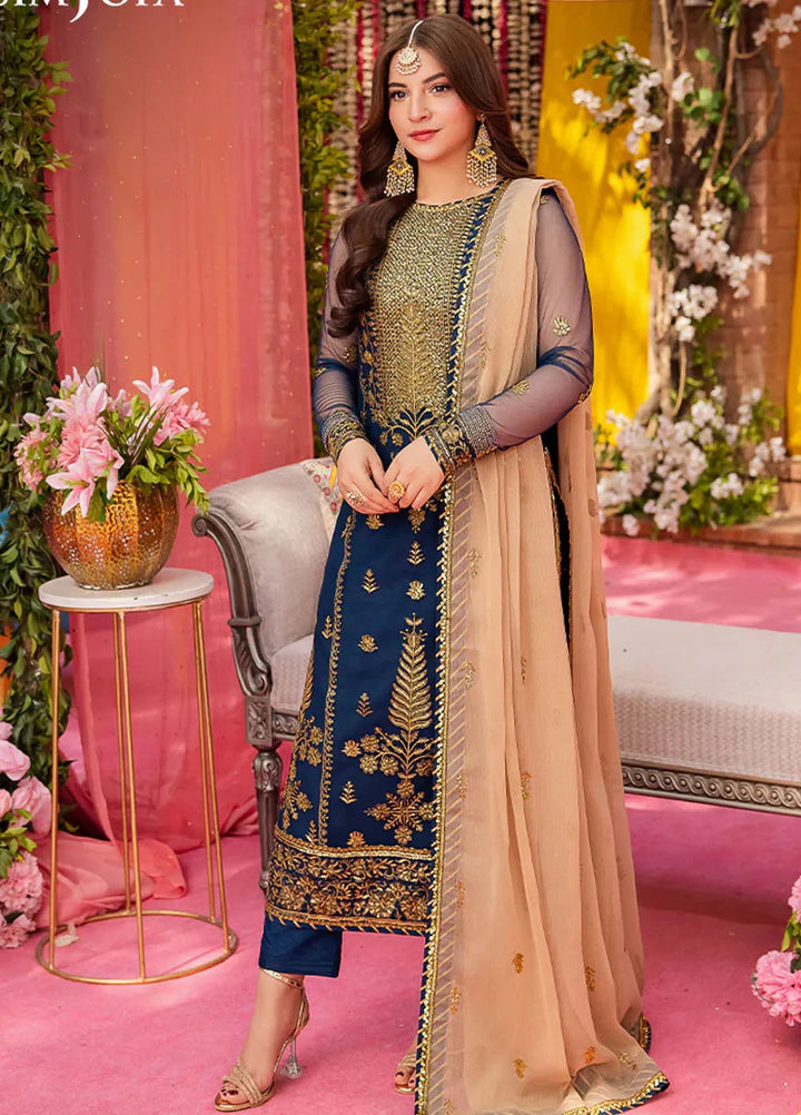 Jag Mag By Asim Jofa Embroidered Net Suit Unstitched 3 Piece AJ24J AJMJ-26 - Festive Collection