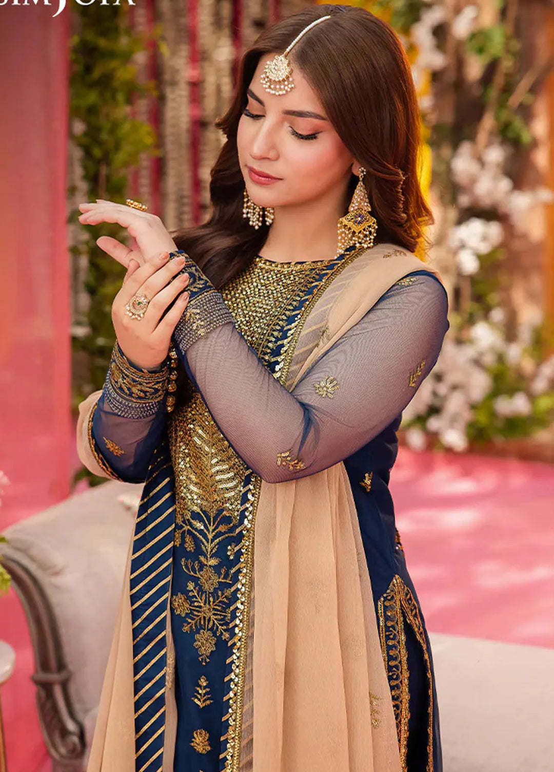 Jag Mag By Asim Jofa Embroidered Net Suit Unstitched 3 Piece AJ24J AJMJ-26 - Festive Collection