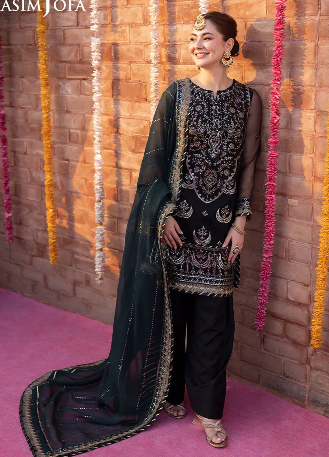 Jag Mag By Asim Jofa Embroidered Organza Suit Unstitched 3 Piece AJ24J AJMJ-12 - Festive Collection
