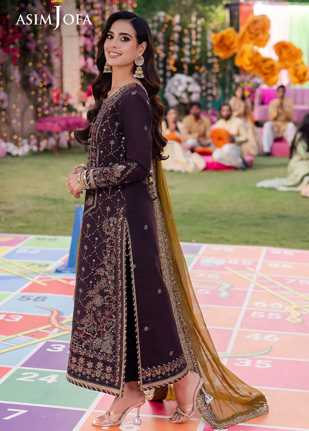 Jag Mag By Asim Jofa Embroidered Paper Cotton Suit Unstitched 3 Piece AJ24J AJMJ-11 - Festive Collection