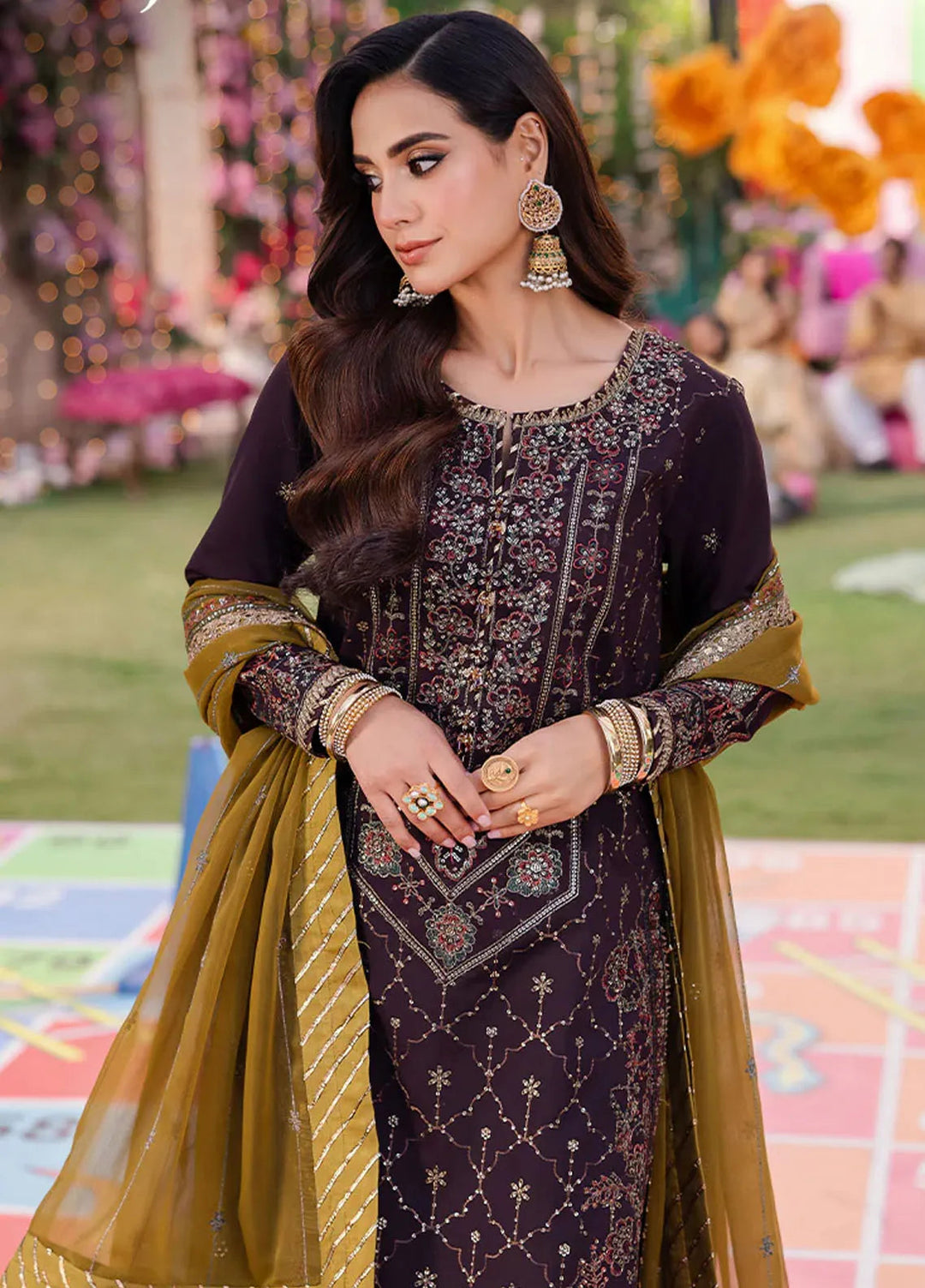 Jag Mag By Asim Jofa Embroidered Paper Cotton Suit Unstitched 3 Piece AJ24J AJMJ-11 - Festive Collection