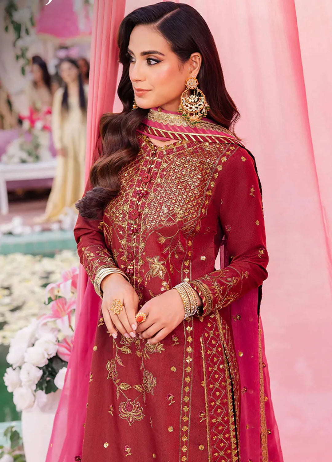 Jag Mag By Asim Jofa Embroidered Paper Cotton Suit Unstitched 3 Piece AJ24J AJMJ-22 - Festive Collection