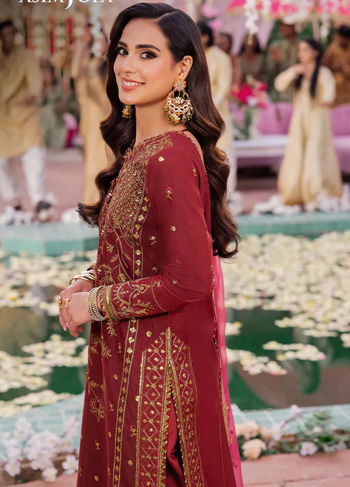 Jag Mag By Asim Jofa Embroidered Paper Cotton Suit Unstitched 3 Piece AJ24J AJMJ-22 - Festive Collection