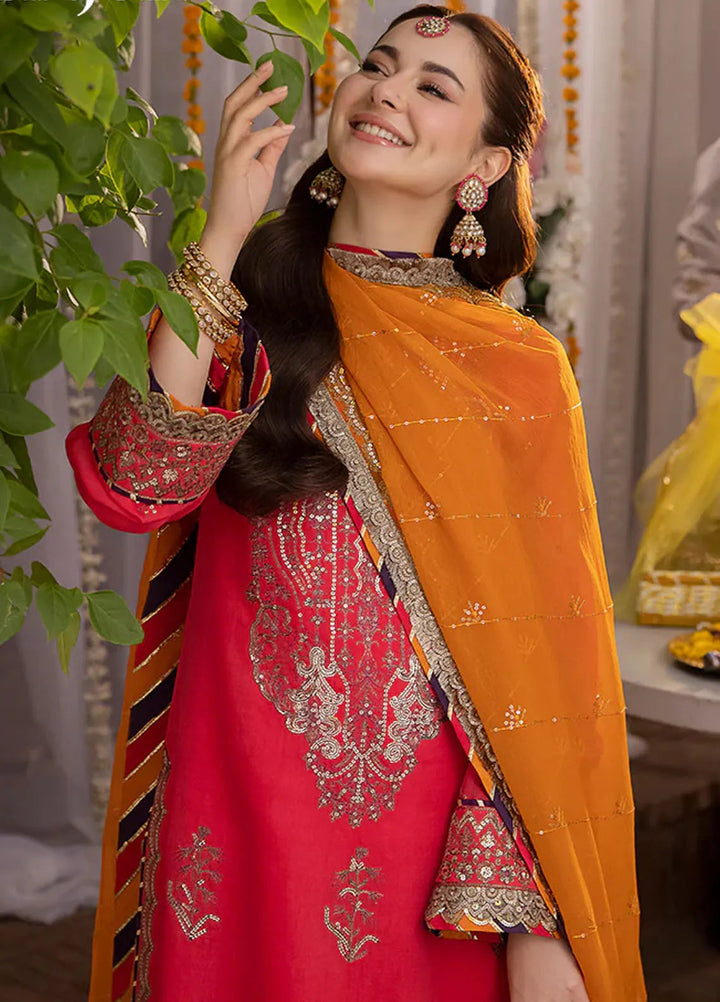 Jag Mag By Asim Jofa Embroidered Paper Cotton Suit Unstitched 3 Piece AJ24J AJMJ-29 - Festive Collection