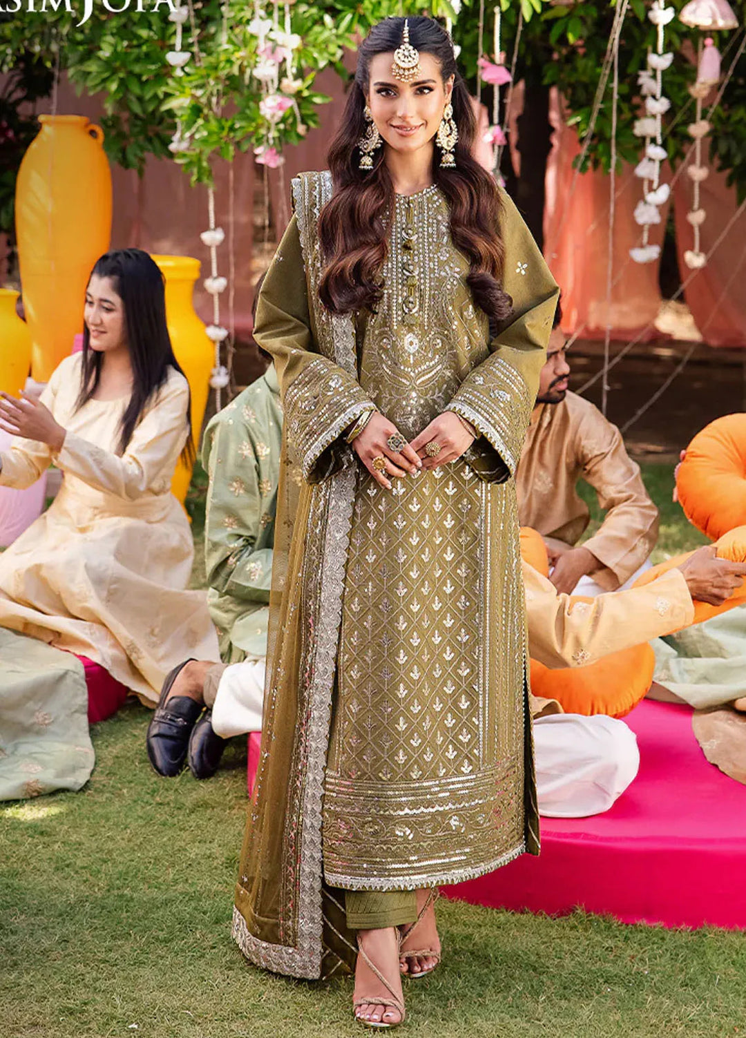 Jag Mag By Asim Jofa Embroidered Paper Cotton Suit Unstitched 3 Piece AJ24J AJMJ-30 - Festive Collection