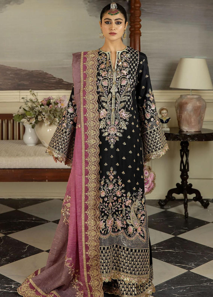 Jahaan Ara By Serene Premium Embroidered Raw Silk Suits Unstitched 3 Piece SP23JA SRS-08 Inaayat - Luxury Collection