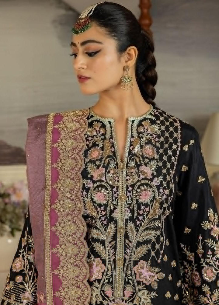 Jahaan Ara By Serene Premium Embroidered Raw Silk Suits Unstitched 3 Piece SP23JA SRS-08 Inaayat - Luxury Collection