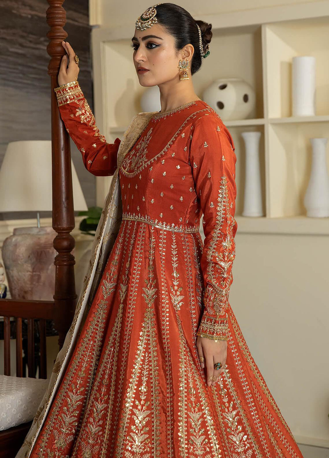 Jahaan Ara By Serene Premium Embroidered Raw Silk Suits Unstitched 3 Piece SP23JA SRS-10 Gauhar - Luxury Collection