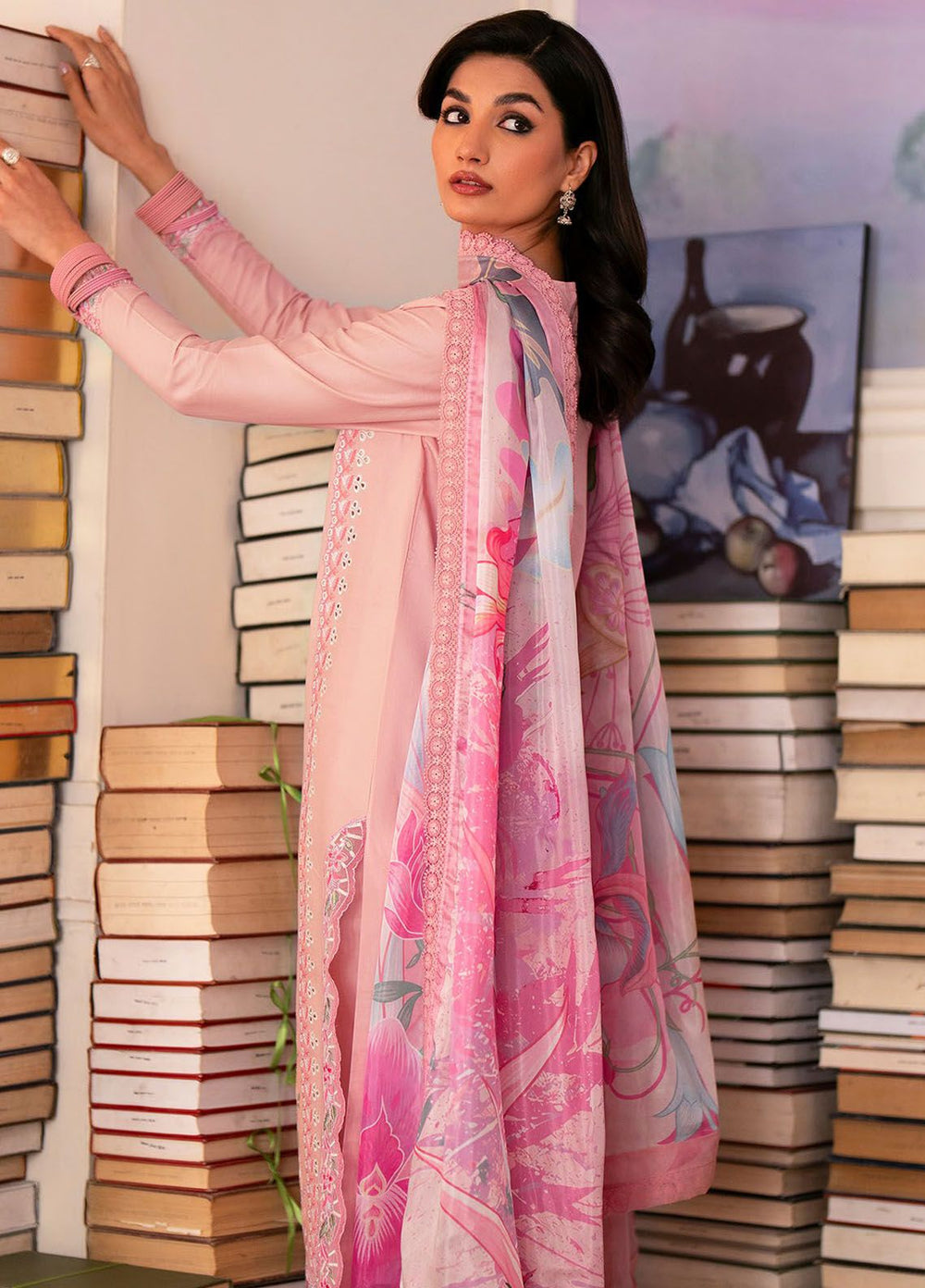 Jahaan by Seran Embroidered Lawn Suits Unstitched 3 Piece SRN24J D-01 Rafya - Summer Collection