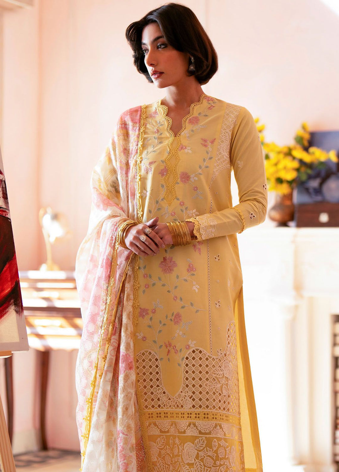 Jahaan by Seran Embroidered Lawn Suits Unstitched 3 Piece SRN24J D-04 Aliyan - Summer Collection