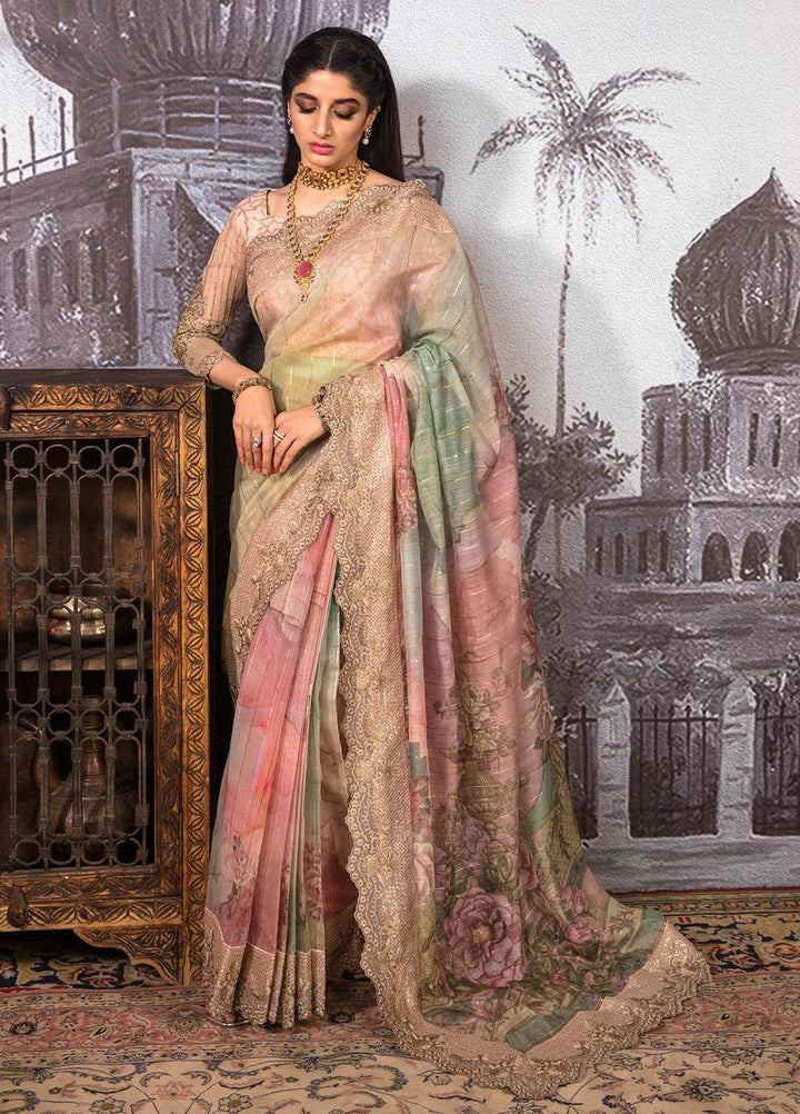 Jahan Aara By Nayab Embroidered   Unstitched Saree NB23JA NS-001 Dhanak - Premium Collection