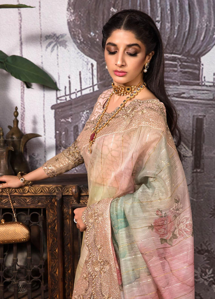 Jahan Aara By Nayab Embroidered   Unstitched Saree NB23JA NS-001 Dhanak - Premium Collection