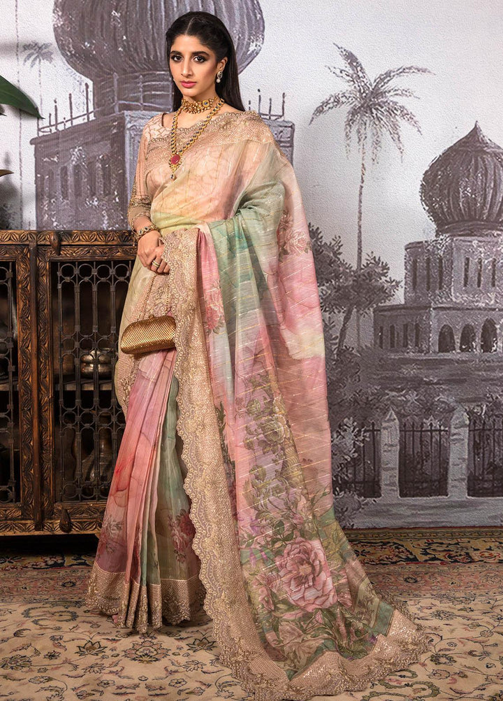 Jahan Aara By Nayab Embroidered   Unstitched Saree NB23JA NS-001 Dhanak - Premium Collection