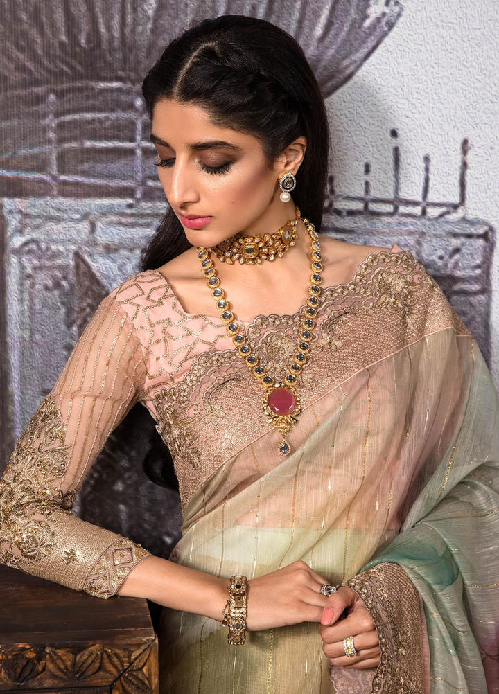Jahan Aara By Nayab Embroidered   Unstitched Saree NB23JA NS-001 Dhanak - Premium Collection