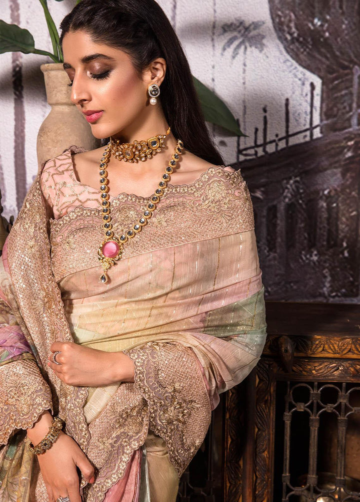 Jahan Aara By Nayab Embroidered   Unstitched Saree NB23JA NS-001 Dhanak - Premium Collection