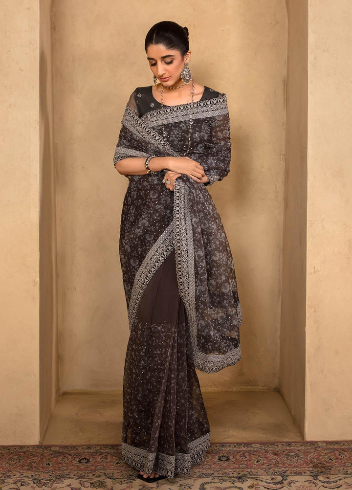 Jahan Aara By Nayab Embroidered   Unstitched Saree NB23JA NS-002 JAIPUR - Premium Collection