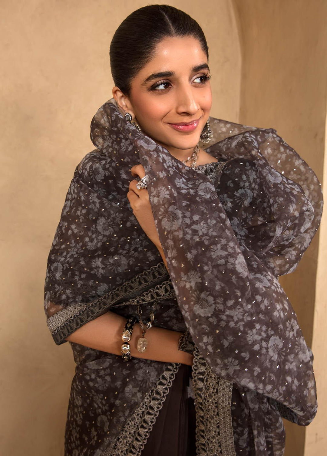 Jahan Aara By Nayab Embroidered   Unstitched Saree NB23JA NS-002 JAIPUR - Premium Collection