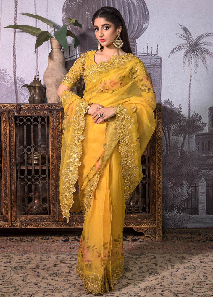 Jahan Aara By Nayab Embroidered   Unstitched Saree NB23JA NS-004 Kayseriya - Premium Collection