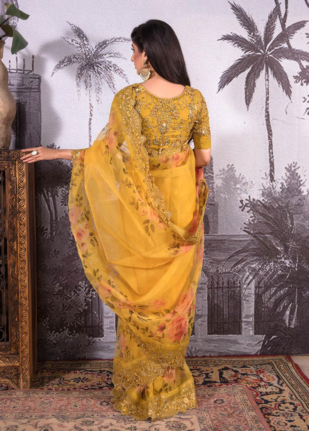 Jahan Aara By Nayab Embroidered   Unstitched Saree NB23JA NS-004 Kayseriya - Premium Collection