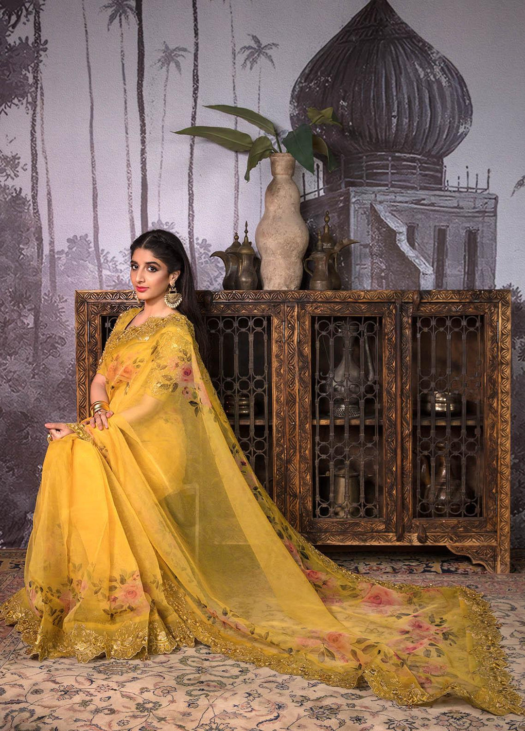 Jahan Aara By Nayab Embroidered   Unstitched Saree NB23JA NS-004 Kayseriya - Premium Collection
