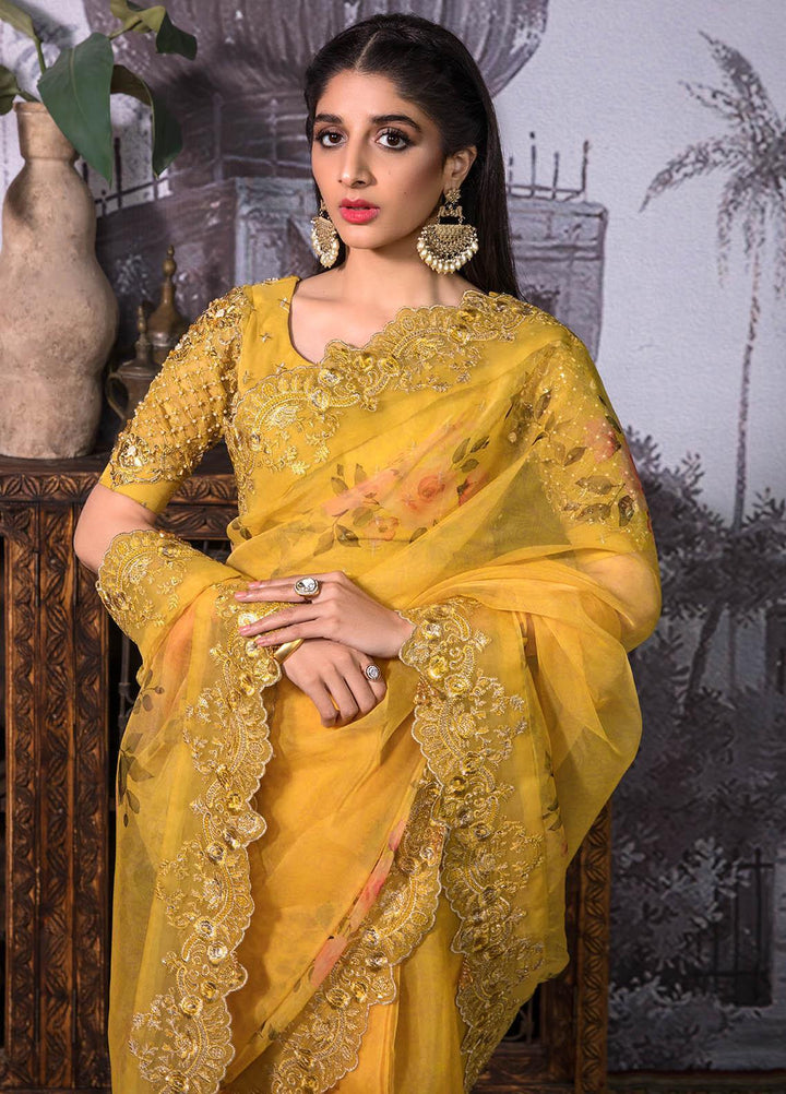 Jahan Aara By Nayab Embroidered   Unstitched Saree NB23JA NS-004 Kayseriya - Premium Collection