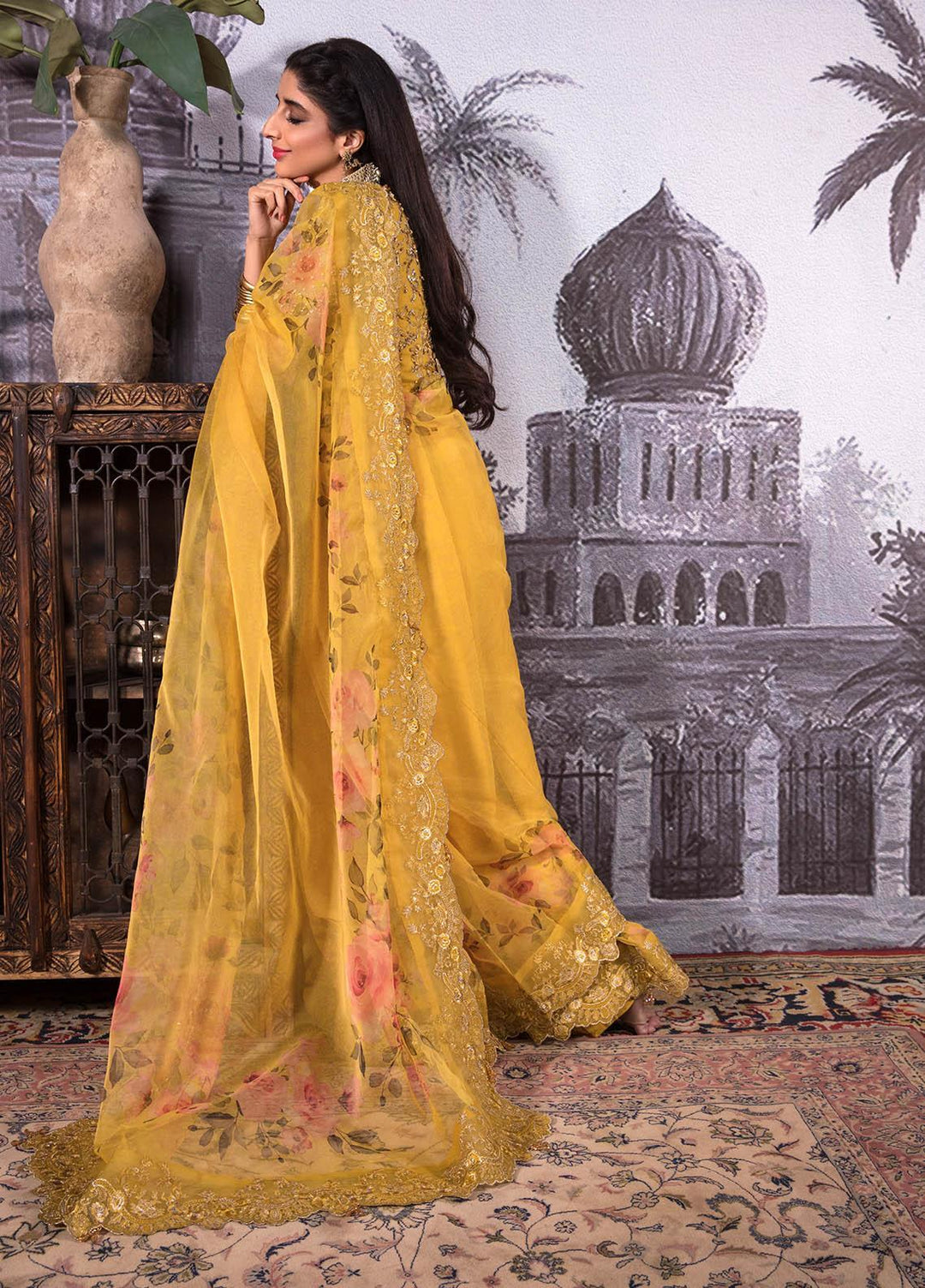 Jahan Aara By Nayab Embroidered   Unstitched Saree NB23JA NS-004 Kayseriya - Premium Collection