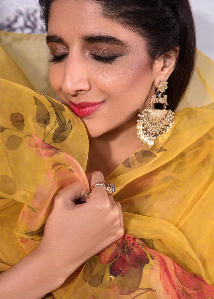 Jahan Aara By Nayab Embroidered   Unstitched Saree NB23JA NS-004 Kayseriya - Premium Collection