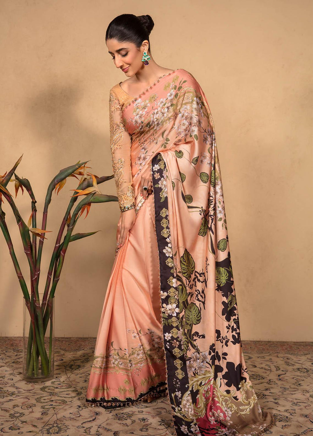 Jahan Aara By Nayab Embroidered   Unstitched Saree NB23JA NS-005 Mira - Premium Collection
