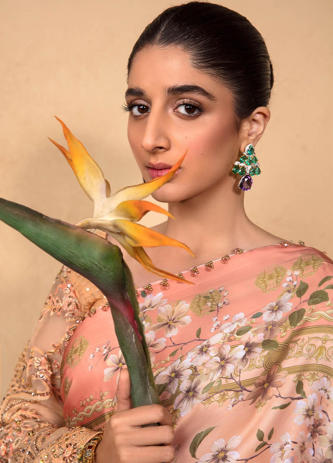 Jahan Aara By Nayab Embroidered   Unstitched Saree NB23JA NS-005 Mira - Premium Collection