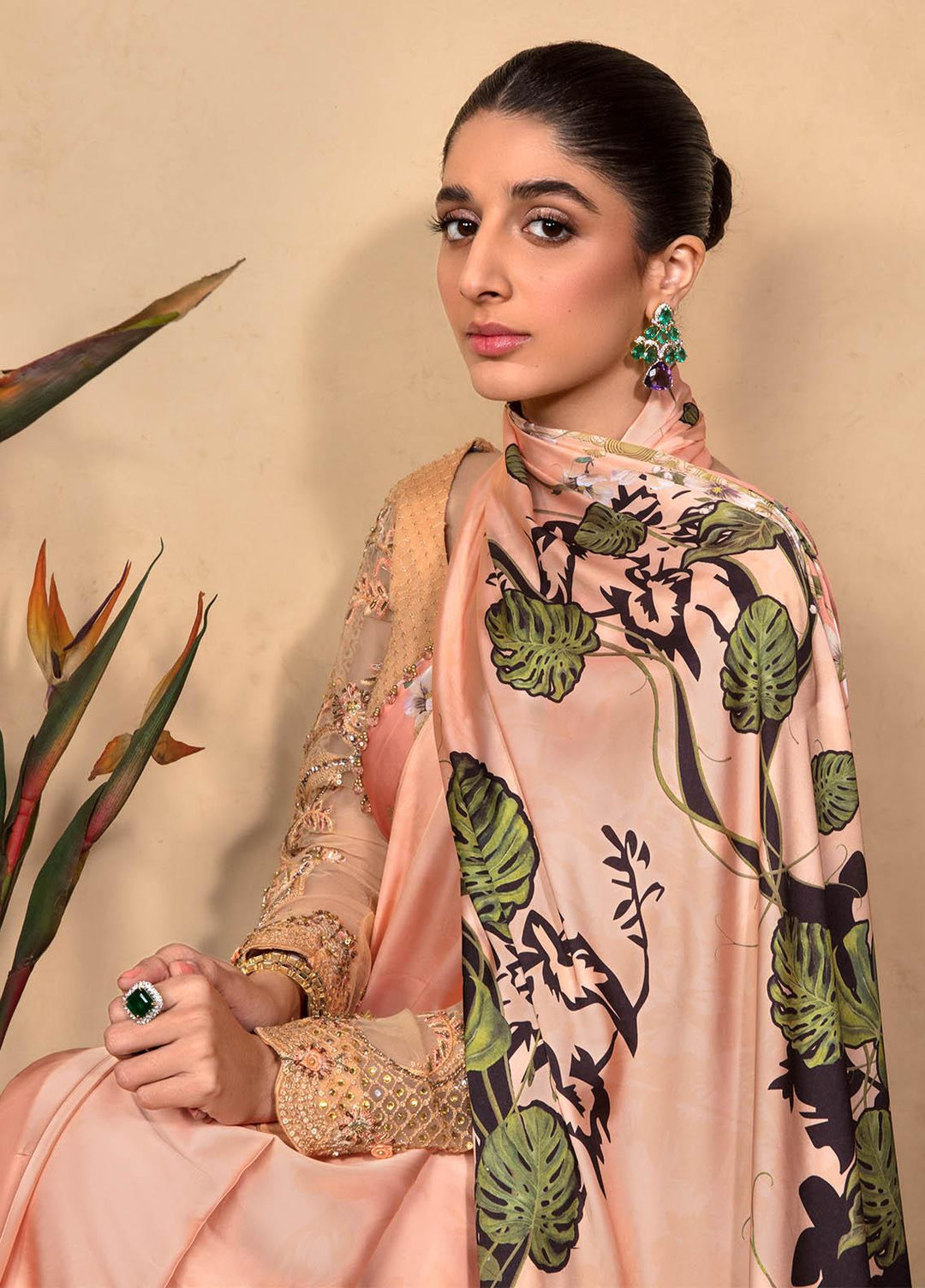 Jahan Aara By Nayab Embroidered   Unstitched Saree NB23JA NS-005 Mira - Premium Collection