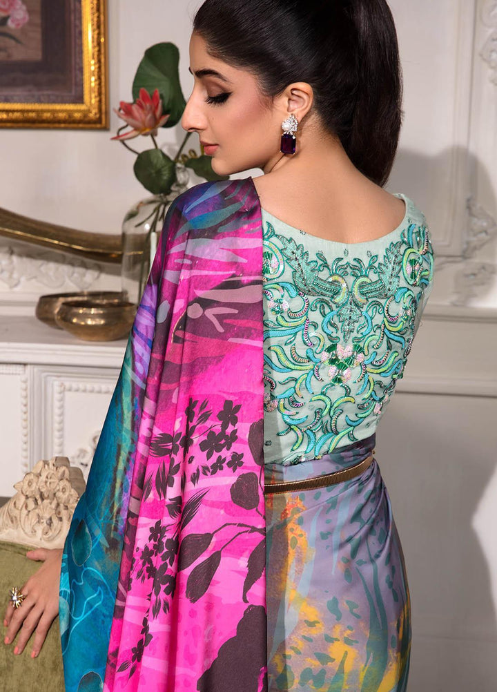 Jahan Aara By Nayab Embroidered   Unstitched Saree NB23JA NS-008 AYRA - Premium Collection