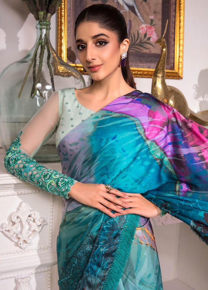 Jahan Aara By Nayab Embroidered   Unstitched Saree NB23JA NS-008 AYRA - Premium Collection