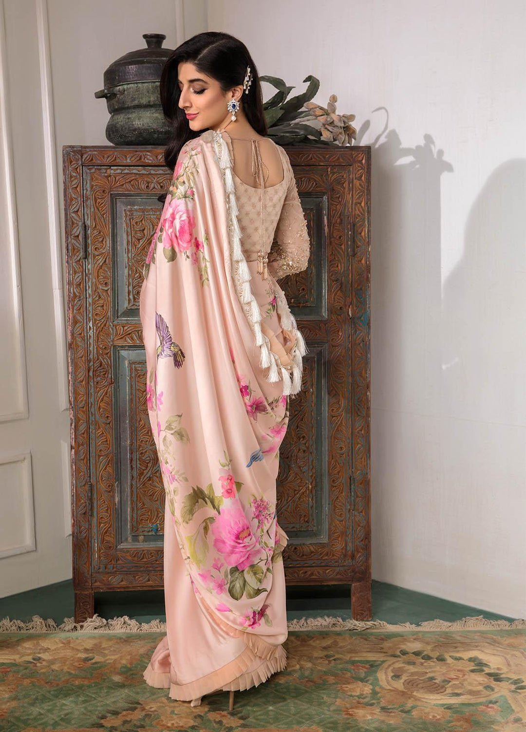 Jahan Aara By Nayab Embroidered   Unstitched Saree NB23JA NS-OO7 TIYA - Premium Collection