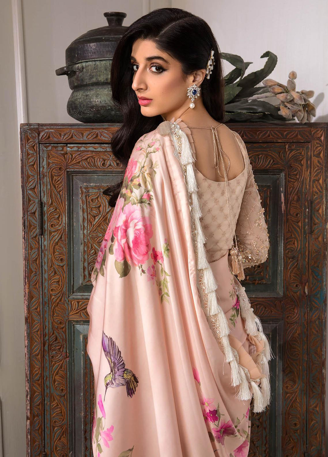 Jahan Aara By Nayab Embroidered   Unstitched Saree NB23JA NS-OO7 TIYA - Premium Collection