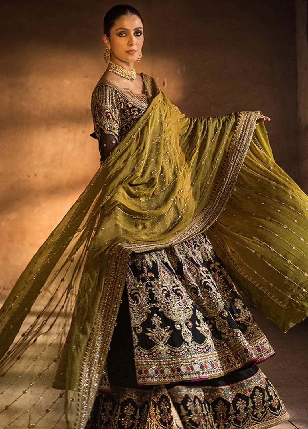 Jahan By Erum Khan Embroidered Chiffon Suit Unstitched 3 Piece EK24JV3 Leela - Formals Collection