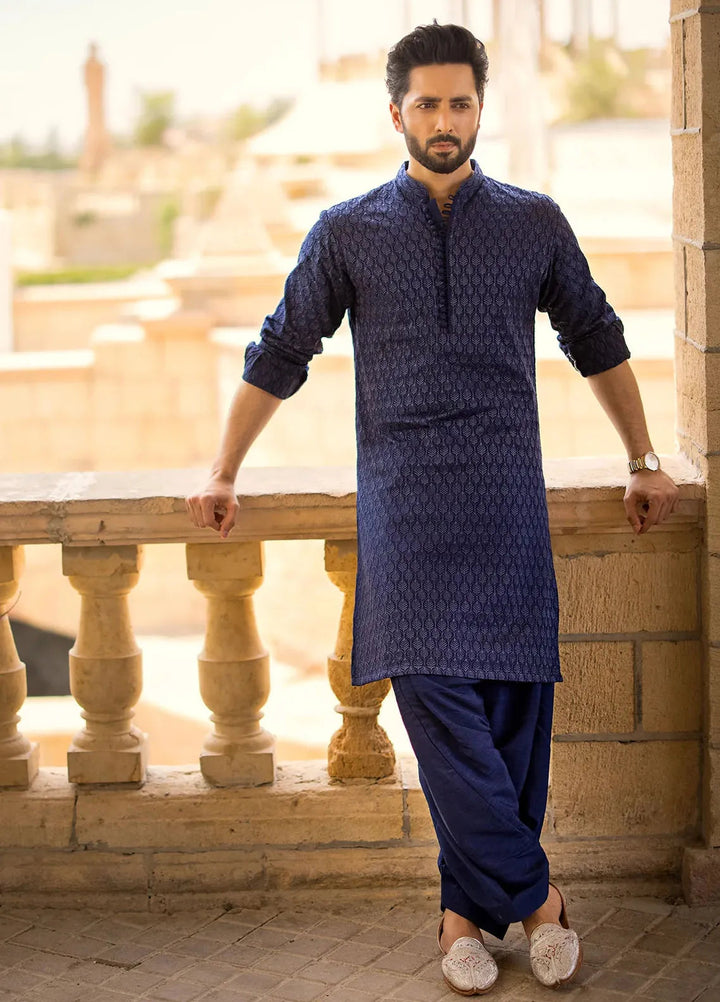Jahan By Erum Khan Embroidered Men Raw Silk Suit Unstitched 3 Piece EK24JV2 Jahangir - Formals Collection