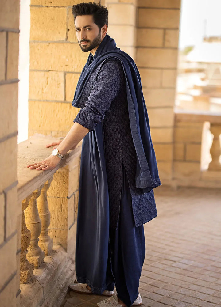 Jahan By Erum Khan Embroidered Men Raw Silk Suit Unstitched 3 Piece EK24JV2 Jahangir - Formals Collection